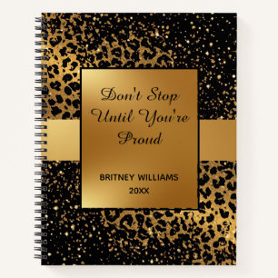Motivierender Marmor Leoparden Muster braun schwar Notizbuch