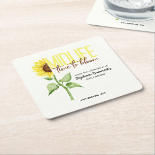 Motivierender Mittlebens-Sonnenblumen-Blüten 50. G Rechteckiger Pappuntersetzer