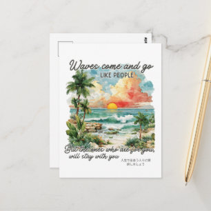Motivierender Sommer Tropeninsel Postkarte