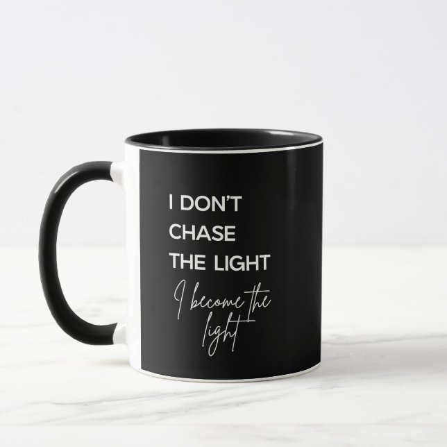 Motivierender Spruch Schwarzer Hintergrund Tasse (Links)