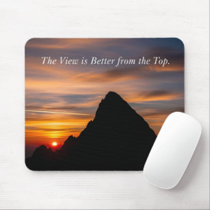Motivierender Zitat-Gipfel-Silhouette Inspiration Mousepad
