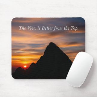 Motivierender Zitat-Gipfel-Silhouette Inspiration Mousepad