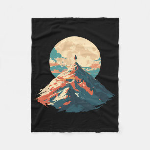 Motivierendes Berggipfel-Kletterdesign - Natur Fleecedecke