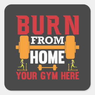 Motivierendes Heimtraining Workout Quadratischer Aufkleber