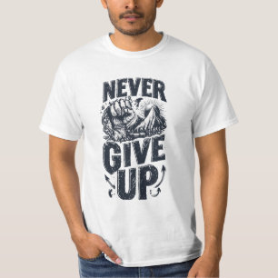 Motivierendes Herren-Gym-Shirt "Niemals aufgeben" T-Shirt
