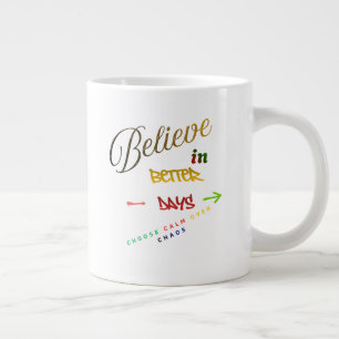Motivierendes minimalistisches modernes Textdesign Jumbo-Tasse