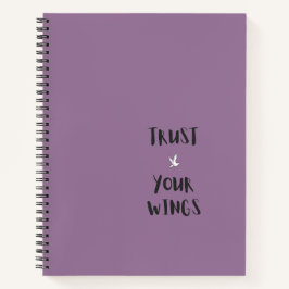 Motivierendes positives Zitat violettes Notizbuch