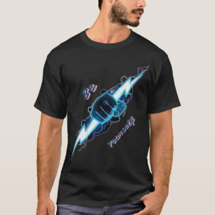 Motivierendes "Sei du selbst" blaues Blitz-Faust-D T-Shirt