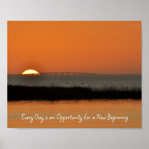 Motivierendes Sonnenaufgangs-Zitat für einen Neuan Poster