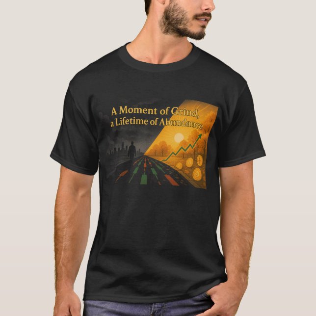 Motivierendes T-Shirt für Händler: Grind und Überf (Vorderseite)