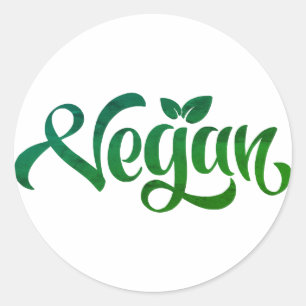 Motivierendes und Inspirierend Veganes Logo Runder Aufkleber
