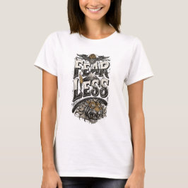 Motivierendes Weiß für Frauen Fearless Tiger Mount T-Shirt
