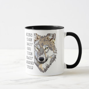 Motivierendes Wolf-Zitat-T-Shirt - Du bestimmst de Tasse
