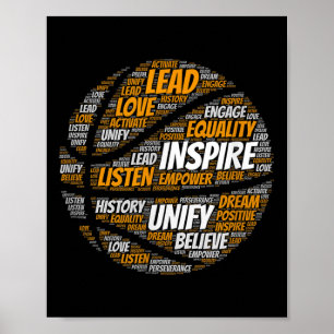 Motivierendes Zitat Basketball inspirierende Worte Poster