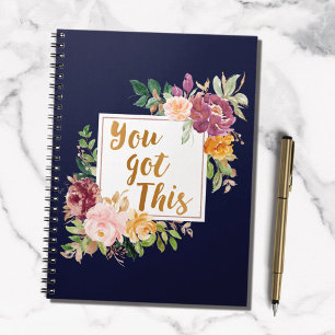 Motivierendes Zitat Hübsche Farbige Rose Floral Planer