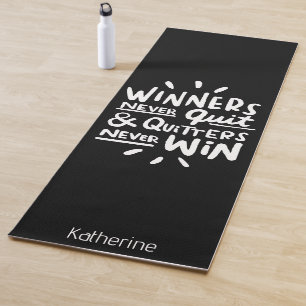 Motivierendes Zitat personalisierter Name Workout Yogamatte