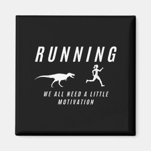Motivierte Frauen Raptor Funny Runner Magnet