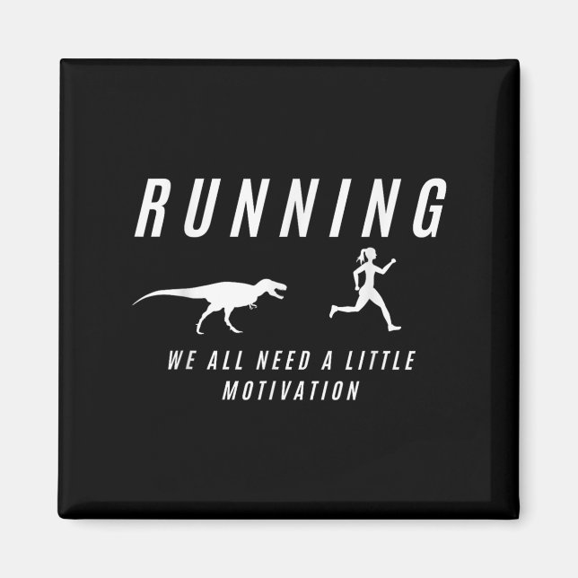 Motivierte Frauen Raptor Funny Runner Magnet (Vorne)