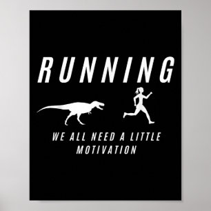 Motivierte Frauen Raptor Funny Runner Poster