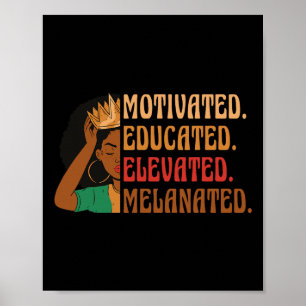 Motivierte Gebildete Erhöhte Melanisierte Schwarze Poster