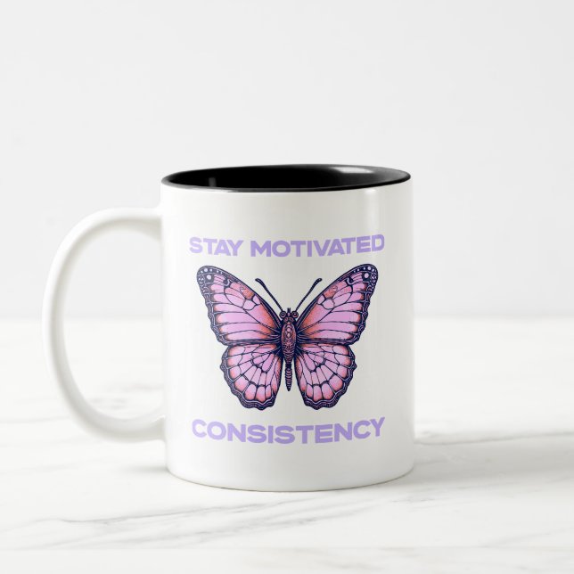 Motivierte Kaffee-Tasse bleibe Zweifarbige Tasse (Links)