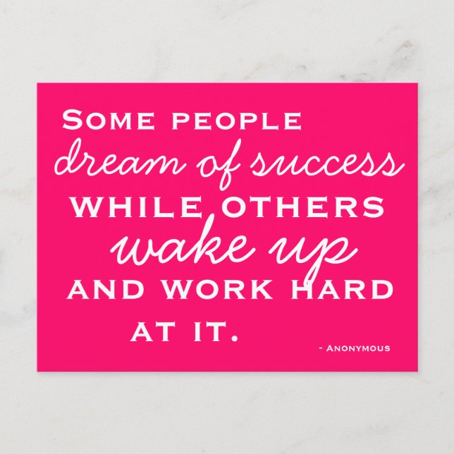Motivierte und Inspirierte Postkarte (Vorderseite)