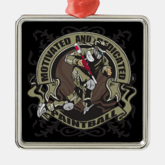Motivierter Paintball Silbernes Ornament