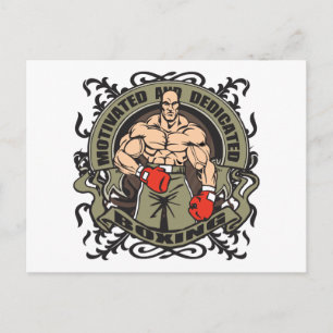 Motiviertes Boxing Postkarte