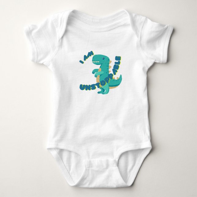 MOTIVIERTES NIEDLICHES DINO - T-REX BABY STRAMPLER (Vorderseite)