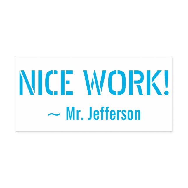 Motivierung von "NICE WORK!" + Name des Autors Permastempel (Design)