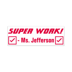 Motivierung von "SUPER WORK!" Erzieherin Rubber Br Permastempel