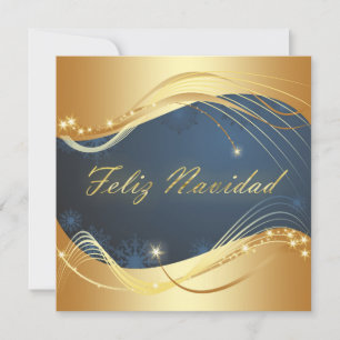 Motivo dorado de Navidad con fondo azul Feiertagskarte