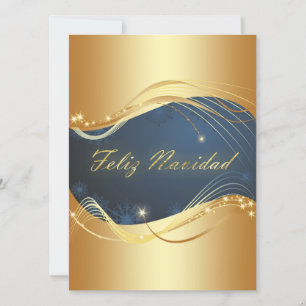 Motivo dorado de Navidad con fondo azul Feiertagskarte