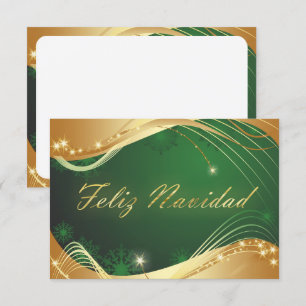 Motivo dorado de Navidad con fondo verde Einladung
