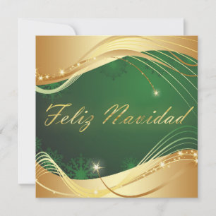 Motivo dorado de Navidad con fondo verde Feiertagskarte