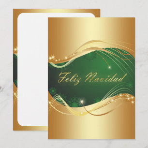 Motivo dorado de Navidad con fondo verde Feiertagskarte