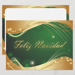 Motivo dorado de Navidad con fondo verde Feiertagskarte