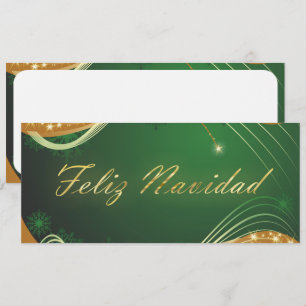 Motivo dorado de Navidad con fondo verde Feiertagskarte