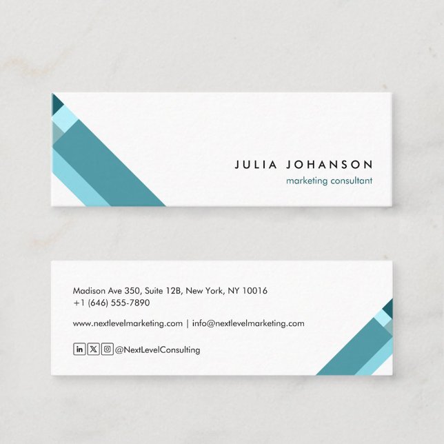 motivo geométrico minimalista moderno azul mini visitenkarte (Von Creator hochgeladen)