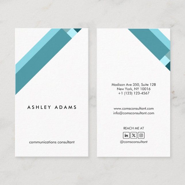 motivo geométrico minimalista moderno azul visitenkarte (Von Creator hochgeladen)