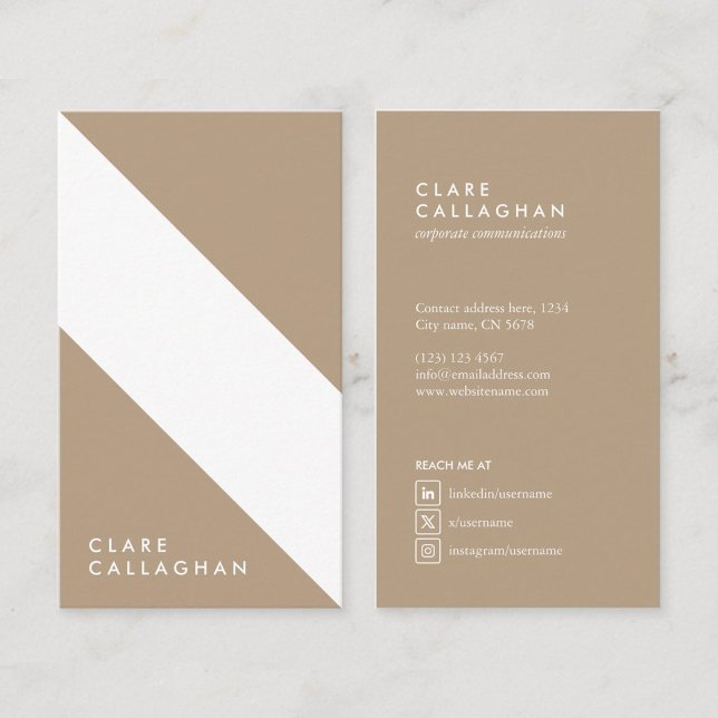 motivo geométrico minimalista moderno beige visitenkarte (Von Creator hochgeladen)