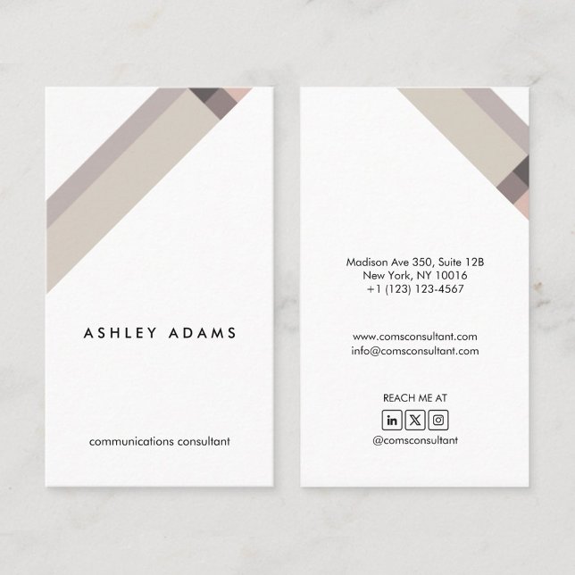 motivo geométrico minimalista moderno marrón visitenkarte (Von Creator hochgeladen)