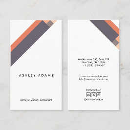 motivo geométrico minimalista moderno naranja lila visitenkarte