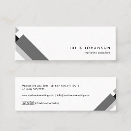 motivo geométrico minimalista moderno negro gris mini visitenkarte