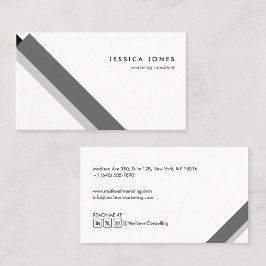 motivo geométrico minimalista moderno negro gris visitenkarte