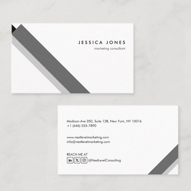 motivo geométrico minimalista moderno negro gris visitenkarte (Von Creator hochgeladen)