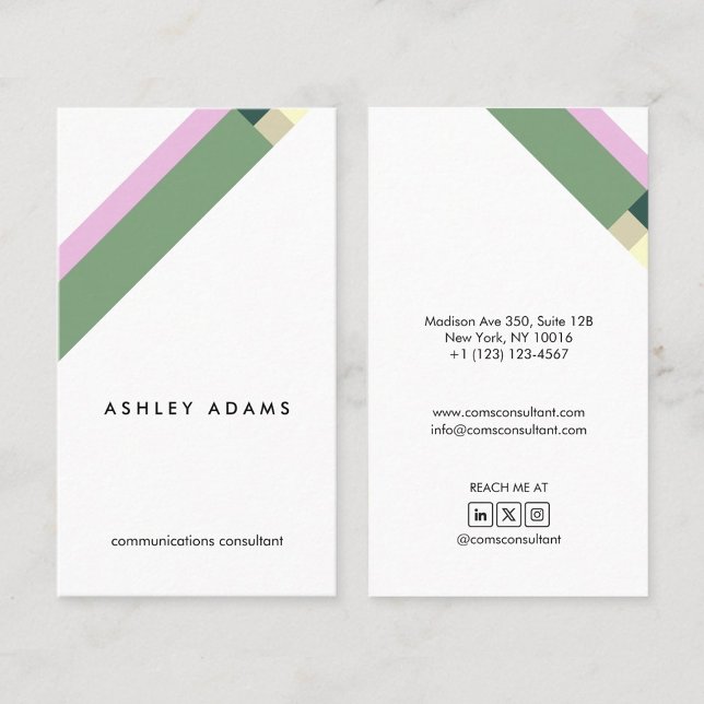 motivo geométrico minimalista moderno verde visitenkarte (Von Creator hochgeladen)