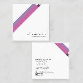 motivo geométrico minimalista moderno violeta quadratische visitenkarte