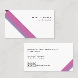 motivo geométrico minimalista moderno violeta visitenkarte