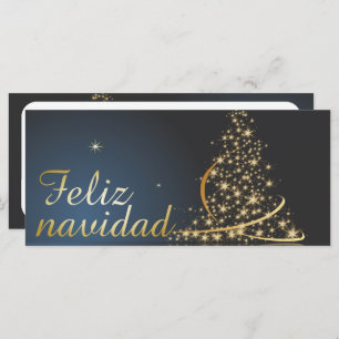 Motivo navideño azul con dorado árbol de navidad